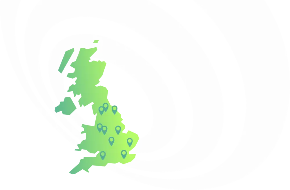 A diagram of a map indicating which regions Funding Loop is available in